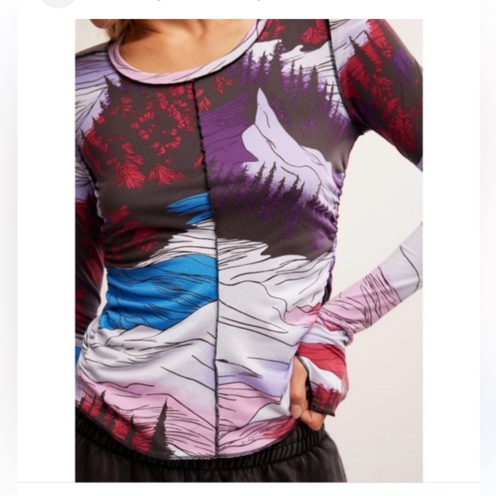 FP Movement by Free People Right On Run Multicolor Graphic Long Sleeve Tee - Picture 7 of 9